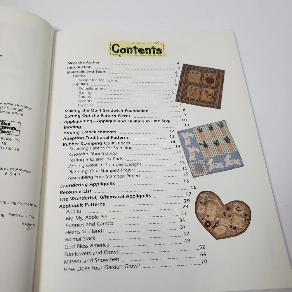 Appliquilt Whimsical One-Step Applique and Quilting Tonee 1993 Vintage Book